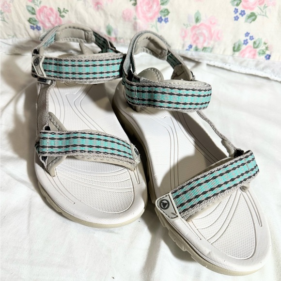 Atika Sandals - Gray and Teal Stripes hiking sandals for women size 7 - Picture 7 of 15
